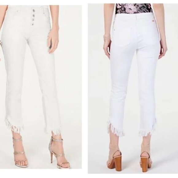 Inc Green Frayed Denim Jeans Pants NWT - Picture 2 of 8